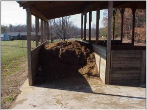 Composting horse manure