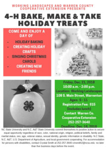 Cover photo for 4-H Bake, Make, & Take Holiday Treats