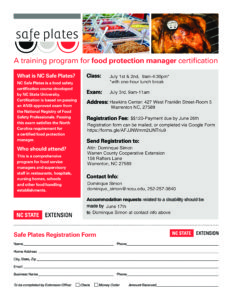Cover photo for Safe Plates Course-ANSI Approved Food Safety Certification